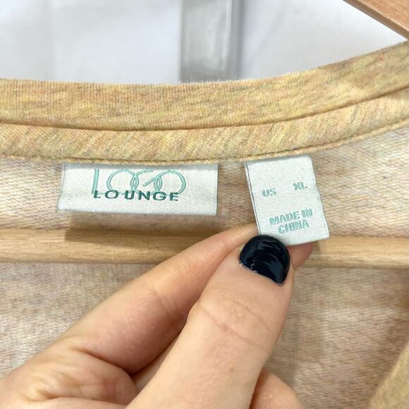 LOGO Lounge XL Lori Goldstein Pullover V-Neck Sweatshirt Top with Pocket Yellow - Picture 3 of 9